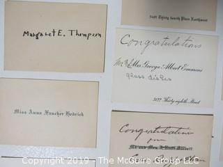 Collection of family calling cards as well as 1873 wedding invite