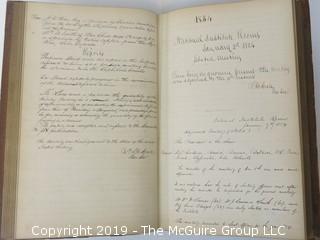 "National Institute For The Promotion of Science; 1840"; leather bound ledger. This is an important historical, scientific and cultural artifact.  Every page and piece of paper has been photographed. The National Institute was the initial repository for collections of artifacts brought to the U.S. by the United States Exploring Expedition of 1838, as well as various other objects accumulated by the government, such as items owned by early American politicians, patent models, and natural objects.  There is an entry on page 25 that records the transfer of a desk used by George Washington to the Institute, as Directed by the President of the United States, with a signature of Z. Taylor. 
The signature has not been authenticated, but it does appear to be in a hand other than the recording secretary. Such artifacts were the precursor to the Smithsonian Institution collection. (142 photos) {Description Altered: Feb. 18; 7:42pm ET; 2019}  