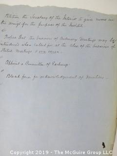 "National Institute For The Promotion of Science; 1840"; leather bound ledger. This is an important historical, scientific and cultural artifact.  Every page and piece of paper has been photographed. The National Institute was the initial repository for collections of artifacts brought to the U.S. by the United States Exploring Expedition of 1838, as well as various other objects accumulated by the government, such as items owned by early American politicians, patent models, and natural objects.  There is an entry on page 25 that records the transfer of a desk used by George Washington to the Institute, as Directed by the President of the United States, with a signature of Z. Taylor. 
The signature has not been authenticated, but it does appear to be in a hand other than the recording secretary. Such artifacts were the precursor to the Smithsonian Institution collection. (142 photos) {Description Altered: Feb. 18; 7:42pm ET; 2019}  