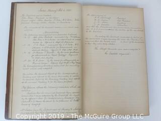 "National Institute For The Promotion of Science; 1840"; leather bound ledger. This is an important historical, scientific and cultural artifact.  Every page and piece of paper has been photographed. The National Institute was the initial repository for collections of artifacts brought to the U.S. by the United States Exploring Expedition of 1838, as well as various other objects accumulated by the government, such as items owned by early American politicians, patent models, and natural objects.  There is an entry on page 25 that records the transfer of a desk used by George Washington to the Institute, as Directed by the President of the United States, with a signature of Z. Taylor. 
The signature has not been authenticated, but it does appear to be in a hand other than the recording secretary. Such artifacts were the precursor to the Smithsonian Institution collection. (142 photos) {Description Altered: Feb. 18; 7:42pm ET; 2019}  