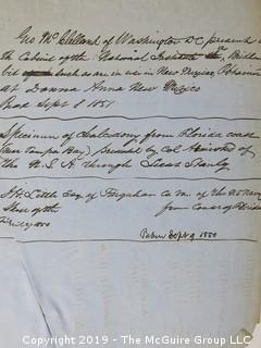 "National Institute For The Promotion of Science; 1840"; leather bound ledger. This is an important historical, scientific and cultural artifact.  Every page and piece of paper has been photographed. The National Institute was the initial repository for collections of artifacts brought to the U.S. by the United States Exploring Expedition of 1838, as well as various other objects accumulated by the government, such as items owned by early American politicians, patent models, and natural objects.  There is an entry on page 25 that records the transfer of a desk used by George Washington to the Institute, as Directed by the President of the United States, with a signature of Z. Taylor. 
The signature has not been authenticated, but it does appear to be in a hand other than the recording secretary. Such artifacts were the precursor to the Smithsonian Institution collection. (142 photos) {Description Altered: Feb. 18; 7:42pm ET; 2019}  