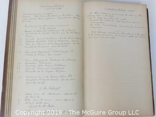 "National Institute For The Promotion of Science; 1840"; leather bound ledger. This is an important historical, scientific and cultural artifact.  Every page and piece of paper has been photographed. The National Institute was the initial repository for collections of artifacts brought to the U.S. by the United States Exploring Expedition of 1838, as well as various other objects accumulated by the government, such as items owned by early American politicians, patent models, and natural objects.  There is an entry on page 25 that records the transfer of a desk used by George Washington to the Institute, as Directed by the President of the United States, with a signature of Z. Taylor. 
The signature has not been authenticated, but it does appear to be in a hand other than the recording secretary. Such artifacts were the precursor to the Smithsonian Institution collection. (142 photos) {Description Altered: Feb. 18; 7:42pm ET; 2019}  