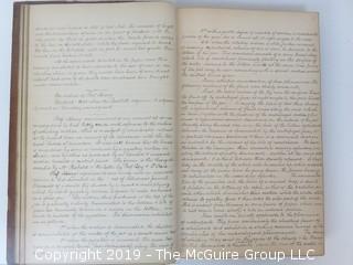 "National Institute For The Promotion of Science; 1840"; leather bound ledger. This is an important historical, scientific and cultural artifact.  Every page and piece of paper has been photographed. The National Institute was the initial repository for collections of artifacts brought to the U.S. by the United States Exploring Expedition of 1838, as well as various other objects accumulated by the government, such as items owned by early American politicians, patent models, and natural objects.  There is an entry on page 25 that records the transfer of a desk used by George Washington to the Institute, as Directed by the President of the United States, with a signature of Z. Taylor. 
The signature has not been authenticated, but it does appear to be in a hand other than the recording secretary. Such artifacts were the precursor to the Smithsonian Institution collection. (142 photos) {Description Altered: Feb. 18; 7:42pm ET; 2019}  