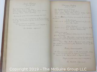 "National Institute For The Promotion of Science; 1840"; leather bound ledger. This is an important historical, scientific and cultural artifact.  Every page and piece of paper has been photographed. The National Institute was the initial repository for collections of artifacts brought to the U.S. by the United States Exploring Expedition of 1838, as well as various other objects accumulated by the government, such as items owned by early American politicians, patent models, and natural objects.  There is an entry on page 25 that records the transfer of a desk used by George Washington to the Institute, as Directed by the President of the United States, with a signature of Z. Taylor. 
The signature has not been authenticated, but it does appear to be in a hand other than the recording secretary. Such artifacts were the precursor to the Smithsonian Institution collection. (142 photos) {Description Altered: Feb. 18; 7:42pm ET; 2019}  