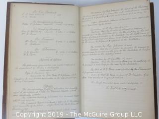 "National Institute For The Promotion of Science; 1840"; leather bound ledger. This is an important historical, scientific and cultural artifact.  Every page and piece of paper has been photographed. The National Institute was the initial repository for collections of artifacts brought to the U.S. by the United States Exploring Expedition of 1838, as well as various other objects accumulated by the government, such as items owned by early American politicians, patent models, and natural objects.  There is an entry on page 25 that records the transfer of a desk used by George Washington to the Institute, as Directed by the President of the United States, with a signature of Z. Taylor. 
The signature has not been authenticated, but it does appear to be in a hand other than the recording secretary. Such artifacts were the precursor to the Smithsonian Institution collection. (142 photos) {Description Altered: Feb. 18; 7:42pm ET; 2019}  
