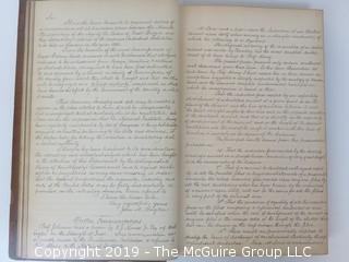 "National Institute For The Promotion of Science; 1840"; leather bound ledger. This is an important historical, scientific and cultural artifact.  Every page and piece of paper has been photographed. The National Institute was the initial repository for collections of artifacts brought to the U.S. by the United States Exploring Expedition of 1838, as well as various other objects accumulated by the government, such as items owned by early American politicians, patent models, and natural objects.  There is an entry on page 25 that records the transfer of a desk used by George Washington to the Institute, as Directed by the President of the United States, with a signature of Z. Taylor. 
The signature has not been authenticated, but it does appear to be in a hand other than the recording secretary. Such artifacts were the precursor to the Smithsonian Institution collection. (142 photos) {Description Altered: Feb. 18; 7:42pm ET; 2019}  