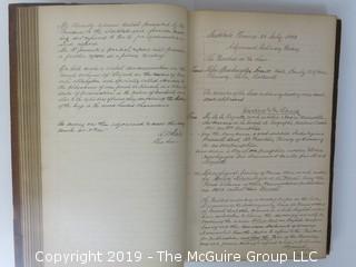 "National Institute For The Promotion of Science; 1840"; leather bound ledger. This is an important historical, scientific and cultural artifact.  Every page and piece of paper has been photographed. The National Institute was the initial repository for collections of artifacts brought to the U.S. by the United States Exploring Expedition of 1838, as well as various other objects accumulated by the government, such as items owned by early American politicians, patent models, and natural objects.  There is an entry on page 25 that records the transfer of a desk used by George Washington to the Institute, as Directed by the President of the United States, with a signature of Z. Taylor. 
The signature has not been authenticated, but it does appear to be in a hand other than the recording secretary. Such artifacts were the precursor to the Smithsonian Institution collection. (142 photos) {Description Altered: Feb. 18; 7:42pm ET; 2019}  