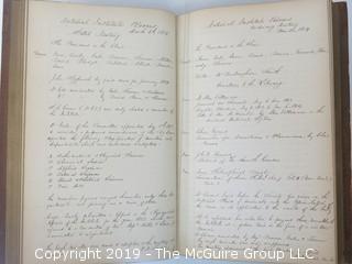 "National Institute For The Promotion of Science; 1840"; leather bound ledger. This is an important historical, scientific and cultural artifact.  Every page and piece of paper has been photographed. The National Institute was the initial repository for collections of artifacts brought to the U.S. by the United States Exploring Expedition of 1838, as well as various other objects accumulated by the government, such as items owned by early American politicians, patent models, and natural objects.  There is an entry on page 25 that records the transfer of a desk used by George Washington to the Institute, as Directed by the President of the United States, with a signature of Z. Taylor. 
The signature has not been authenticated, but it does appear to be in a hand other than the recording secretary. Such artifacts were the precursor to the Smithsonian Institution collection. (142 photos) {Description Altered: Feb. 18; 7:42pm ET; 2019}  
