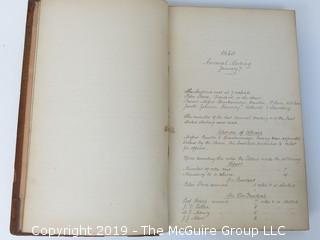 "National Institute For The Promotion of Science; 1840"; leather bound ledger. This is an important historical, scientific and cultural artifact.  Every page and piece of paper has been photographed. The National Institute was the initial repository for collections of artifacts brought to the U.S. by the United States Exploring Expedition of 1838, as well as various other objects accumulated by the government, such as items owned by early American politicians, patent models, and natural objects.  There is an entry on page 25 that records the transfer of a desk used by George Washington to the Institute, as Directed by the President of the United States, with a signature of Z. Taylor. 
The signature has not been authenticated, but it does appear to be in a hand other than the recording secretary. Such artifacts were the precursor to the Smithsonian Institution collection. (142 photos) {Description Altered: Feb. 18; 7:42pm ET; 2019}  