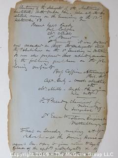 "National Institute For The Promotion of Science; 1840"; leather bound ledger. This is an important historical, scientific and cultural artifact.  Every page and piece of paper has been photographed. The National Institute was the initial repository for collections of artifacts brought to the U.S. by the United States Exploring Expedition of 1838, as well as various other objects accumulated by the government, such as items owned by early American politicians, patent models, and natural objects.  There is an entry on page 25 that records the transfer of a desk used by George Washington to the Institute, as Directed by the President of the United States, with a signature of Z. Taylor. 
The signature has not been authenticated, but it does appear to be in a hand other than the recording secretary. Such artifacts were the precursor to the Smithsonian Institution collection. (142 photos) {Description Altered: Feb. 18; 7:42pm ET; 2019}  
