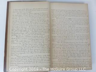 "National Institute For The Promotion of Science; 1840"; leather bound ledger. This is an important historical, scientific and cultural artifact.  Every page and piece of paper has been photographed. The National Institute was the initial repository for collections of artifacts brought to the U.S. by the United States Exploring Expedition of 1838, as well as various other objects accumulated by the government, such as items owned by early American politicians, patent models, and natural objects.  There is an entry on page 25 that records the transfer of a desk used by George Washington to the Institute, as Directed by the President of the United States, with a signature of Z. Taylor. 
The signature has not been authenticated, but it does appear to be in a hand other than the recording secretary. Such artifacts were the precursor to the Smithsonian Institution collection. (142 photos) {Description Altered: Feb. 18; 7:42pm ET; 2019}  