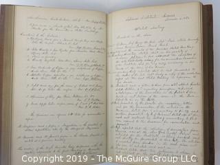 "National Institute For The Promotion of Science; 1840"; leather bound ledger. This is an important historical, scientific and cultural artifact.  Every page and piece of paper has been photographed. The National Institute was the initial repository for collections of artifacts brought to the U.S. by the United States Exploring Expedition of 1838, as well as various other objects accumulated by the government, such as items owned by early American politicians, patent models, and natural objects.  There is an entry on page 25 that records the transfer of a desk used by George Washington to the Institute, as Directed by the President of the United States, with a signature of Z. Taylor. 
The signature has not been authenticated, but it does appear to be in a hand other than the recording secretary. Such artifacts were the precursor to the Smithsonian Institution collection. (142 photos) {Description Altered: Feb. 18; 7:42pm ET; 2019}  