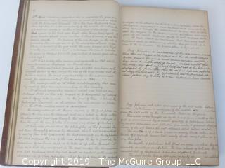 "National Institute For The Promotion of Science; 1840"; leather bound ledger. This is an important historical, scientific and cultural artifact.  Every page and piece of paper has been photographed. The National Institute was the initial repository for collections of artifacts brought to the U.S. by the United States Exploring Expedition of 1838, as well as various other objects accumulated by the government, such as items owned by early American politicians, patent models, and natural objects.  There is an entry on page 25 that records the transfer of a desk used by George Washington to the Institute, as Directed by the President of the United States, with a signature of Z. Taylor. 
The signature has not been authenticated, but it does appear to be in a hand other than the recording secretary. Such artifacts were the precursor to the Smithsonian Institution collection. (142 photos) {Description Altered: Feb. 18; 7:42pm ET; 2019}  