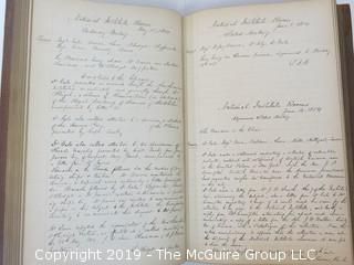 "National Institute For The Promotion of Science; 1840"; leather bound ledger. This is an important historical, scientific and cultural artifact.  Every page and piece of paper has been photographed. The National Institute was the initial repository for collections of artifacts brought to the U.S. by the United States Exploring Expedition of 1838, as well as various other objects accumulated by the government, such as items owned by early American politicians, patent models, and natural objects.  There is an entry on page 25 that records the transfer of a desk used by George Washington to the Institute, as Directed by the President of the United States, with a signature of Z. Taylor. 
The signature has not been authenticated, but it does appear to be in a hand other than the recording secretary. Such artifacts were the precursor to the Smithsonian Institution collection. (142 photos) {Description Altered: Feb. 18; 7:42pm ET; 2019}  