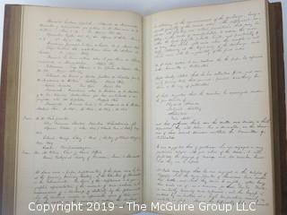 "National Institute For The Promotion of Science; 1840"; leather bound ledger. This is an important historical, scientific and cultural artifact.  Every page and piece of paper has been photographed. The National Institute was the initial repository for collections of artifacts brought to the U.S. by the United States Exploring Expedition of 1838, as well as various other objects accumulated by the government, such as items owned by early American politicians, patent models, and natural objects.  There is an entry on page 25 that records the transfer of a desk used by George Washington to the Institute, as Directed by the President of the United States, with a signature of Z. Taylor. 
The signature has not been authenticated, but it does appear to be in a hand other than the recording secretary. Such artifacts were the precursor to the Smithsonian Institution collection. (142 photos) {Description Altered: Feb. 18; 7:42pm ET; 2019}  