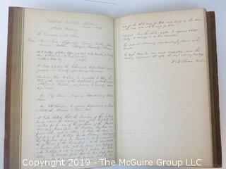 "National Institute For The Promotion of Science; 1840"; leather bound ledger. This is an important historical, scientific and cultural artifact.  Every page and piece of paper has been photographed. The National Institute was the initial repository for collections of artifacts brought to the U.S. by the United States Exploring Expedition of 1838, as well as various other objects accumulated by the government, such as items owned by early American politicians, patent models, and natural objects.  There is an entry on page 25 that records the transfer of a desk used by George Washington to the Institute, as Directed by the President of the United States, with a signature of Z. Taylor. 
The signature has not been authenticated, but it does appear to be in a hand other than the recording secretary. Such artifacts were the precursor to the Smithsonian Institution collection. (142 photos) {Description Altered: Feb. 18; 7:42pm ET; 2019}  