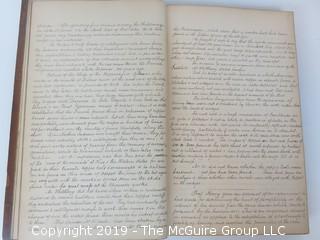 "National Institute For The Promotion of Science; 1840"; leather bound ledger. This is an important historical, scientific and cultural artifact.  Every page and piece of paper has been photographed. The National Institute was the initial repository for collections of artifacts brought to the U.S. by the United States Exploring Expedition of 1838, as well as various other objects accumulated by the government, such as items owned by early American politicians, patent models, and natural objects.  There is an entry on page 25 that records the transfer of a desk used by George Washington to the Institute, as Directed by the President of the United States, with a signature of Z. Taylor. 
The signature has not been authenticated, but it does appear to be in a hand other than the recording secretary. Such artifacts were the precursor to the Smithsonian Institution collection. (142 photos) {Description Altered: Feb. 18; 7:42pm ET; 2019}  