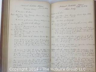 "National Institute For The Promotion of Science; 1840"; leather bound ledger. This is an important historical, scientific and cultural artifact.  Every page and piece of paper has been photographed. The National Institute was the initial repository for collections of artifacts brought to the U.S. by the United States Exploring Expedition of 1838, as well as various other objects accumulated by the government, such as items owned by early American politicians, patent models, and natural objects.  There is an entry on page 25 that records the transfer of a desk used by George Washington to the Institute, as Directed by the President of the United States, with a signature of Z. Taylor. 
The signature has not been authenticated, but it does appear to be in a hand other than the recording secretary. Such artifacts were the precursor to the Smithsonian Institution collection. (142 photos) {Description Altered: Feb. 18; 7:42pm ET; 2019}  