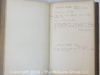 "National Institute For The Promotion of Science; 1840"; leather bound ledger. This is an important historical, scientific and cultural artifact.  Every page and piece of paper has been photographed. The National Institute was the initial repository for collections of artifacts brought to the U.S. by the United States Exploring Expedition of 1838, as well as various other objects accumulated by the government, such as items owned by early American politicians, patent models, and natural objects.  There is an entry on page 25 that records the transfer of a desk used by George Washington to the Institute, as Directed by the President of the United States, with a signature of Z. Taylor. 
The signature has not been authenticated, but it does appear to be in a hand other than the recording secretary. Such artifacts were the precursor to the Smithsonian Institution collection. (142 photos) {Description Altered: Feb. 18; 7:42pm ET; 2019}  