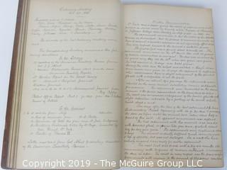 "National Institute For The Promotion of Science; 1840"; leather bound ledger. This is an important historical, scientific and cultural artifact.  Every page and piece of paper has been photographed. The National Institute was the initial repository for collections of artifacts brought to the U.S. by the United States Exploring Expedition of 1838, as well as various other objects accumulated by the government, such as items owned by early American politicians, patent models, and natural objects.  There is an entry on page 25 that records the transfer of a desk used by George Washington to the Institute, as Directed by the President of the United States, with a signature of Z. Taylor. 
The signature has not been authenticated, but it does appear to be in a hand other than the recording secretary. Such artifacts were the precursor to the Smithsonian Institution collection. (142 photos) {Description Altered: Feb. 18; 7:42pm ET; 2019}  