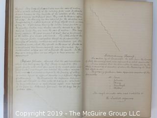 "National Institute For The Promotion of Science; 1840"; leather bound ledger. This is an important historical, scientific and cultural artifact.  Every page and piece of paper has been photographed. The National Institute was the initial repository for collections of artifacts brought to the U.S. by the United States Exploring Expedition of 1838, as well as various other objects accumulated by the government, such as items owned by early American politicians, patent models, and natural objects.  There is an entry on page 25 that records the transfer of a desk used by George Washington to the Institute, as Directed by the President of the United States, with a signature of Z. Taylor. 
The signature has not been authenticated, but it does appear to be in a hand other than the recording secretary. Such artifacts were the precursor to the Smithsonian Institution collection. (142 photos) {Description Altered: Feb. 18; 7:42pm ET; 2019}  