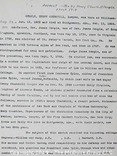 FAMILY RESEARCH - DO NOT BID  There is much history in the material in this auction, as the names Olcott, McAllister, Stetson, Semple, Barry all contributed in important ways to the building of the present.  Long before the days of ancestry.com, each generation preserved their place in history by recording and storing their stories.  We are presenting all bidders the hundreds of photos we have taken to capture that history. If you have an interest in this material, it appears at the end of the auction as Lot 501. BID THERE - NOT HERE....and yes, the family, my client, has poured over all of this.... (80 photos)