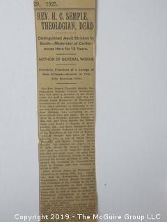 FAMILY RESEARCH - DO NOT BID  There is much history in the material in this auction, as the names Olcott, McAllister, Stetson, Semple, Barry all contributed in important ways to the building of the present.  Long before the days of ancestry.com, each generation preserved their place in history by recording and storing their stories.  We are presenting all bidders the hundreds of photos we have taken to capture that history. If you have an interest in this material, it appears at the end of the auction as Lot 501. BID THERE - NOT HERE....and yes, the family, my client, has poured over all of this.... (80 photos)