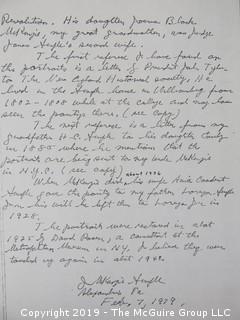 FAMILY RESEARCH - DO NOT BID  There is much history in the material in this auction, as the names Olcott, McAllister, Stetson, Semple, Barry all contributed in important ways to the building of the present.  Long before the days of ancestry.com, each generation preserved their place in history by recording and storing their stories.  We are presenting all bidders the hundreds of photos we have taken to capture that history. If you have an interest in this material, it appears at the end of the auction as Lot 501. BID THERE - NOT HERE....and yes, the family, my client, has poured over all of this.... (80 photos)