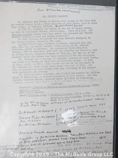 FAMILY RESEARCH - DO NOT BID  There is much history in the material in this auction, as the names Olcott, McAllister, Stetson, Semple, Barry all contributed in important ways to the building of the present.  Long before the days of ancestry.com, each generation preserved their place in history by recording and storing their stories.  We are presenting all bidders the hundreds of photos we have taken to capture that history. If you have an interest in this material, it appears at the end of the auction as Lot 501. BID THERE - NOT HERE....and yes, the family, my client, has poured over all of this.... (80 photos)