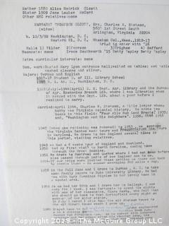 FAMILY RESEARCH - DO NOT BID  There is much history in the material in this auction, as the names Olcott, McAllister, Stetson, Semple, Barry all contributed in important ways to the building of the present.  Long before the days of ancestry.com, each generation preserved their place in history by recording and storing their stories.  We are presenting all bidders the hundreds of photos we have taken to capture that history. If you have an interest in this material, it appears at the end of the auction as Lot 501. BID THERE - NOT HERE....and yes, the family, my client, has poured over all of this.... (80 photos)