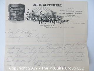 Mr. Curtis and Mr. Burdett established The Carlin Springs Cooperative Association in 1888.  Everything found pursuant to the Association is being offered in this 1 Lot, as there may be an interest in keeping it together for historical preservation.  The Association, the first planned community in Arlington County and one of the first nationwide, offered 360 shares at $50 each.  The Association was disbanded in 1924, and included here are stock certificates issued and redeemed that comprise 329 of the 360 shares in the offering.  In addition, there are cards indicating the Stock Cert #, the number of shares, the Purchaser, the Lot and Block #'s.  Also included are voluminous papers that encompass the Treasurer's reports, invoices, advertisements, management notes and correspondence.  (Note:  If you would like to inspect, text me at 202-441-5446  to set up a appointment in a warm environment) 247 photos