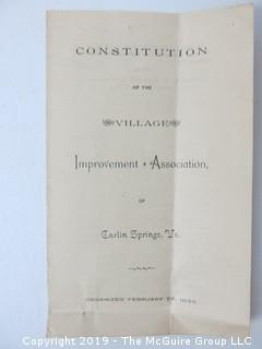 Mr. Curtis and Mr. Burdett established The Carlin Springs Cooperative Association in 1888.  Everything found pursuant to the Association is being offered in this 1 Lot, as there may be an interest in keeping it together for historical preservation.  The Association, the first planned community in Arlington County and one of the first nationwide, offered 360 shares at $50 each.  The Association was disbanded in 1924, and included here are stock certificates issued and redeemed that comprise 329 of the 360 shares in the offering.  In addition, there are cards indicating the Stock Cert #, the number of shares, the Purchaser, the Lot and Block #'s.  Also included are voluminous papers that encompass the Treasurer's reports, invoices, advertisements, management notes and correspondence.  (Note:  If you would like to inspect, text me at 202-441-5446  to set up a appointment in a warm environment) 247 photos