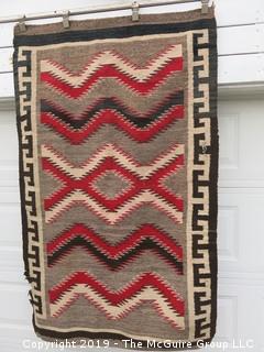 Navajo double saddle blanket; 44 x 68"