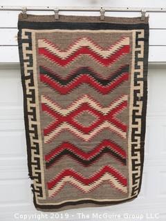 Navajo double saddle blanket; 44 x 68"