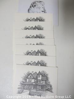 Collection of note cards, including Ball-Sellers Home in Glencaryln; circa 1742