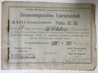 Collection of German train tickets;  circa 1904