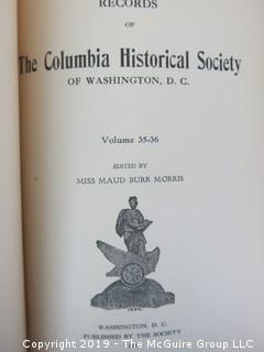 (25) Volumes of "Records of the Columbia Historical Society", Washington DC