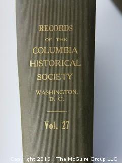 (25) Volumes of "Records of the Columbia Historical Society", Washington DC