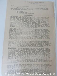 Documents from the New York Women's Suffrage Campaign of 1915; including expense reports of Jane Olcott from the field; a 3 page update to the troops from Carrie Chapman Catt; and a letter from Josephine Carey, Street Railway Employees' Union, asking her members to support the women on Nov. 2, 1915. 
   