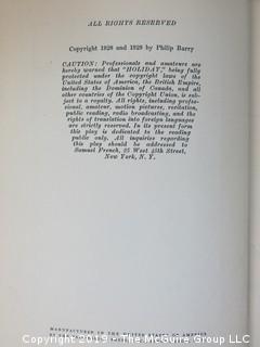 (8) Books of Plays Written by Philip Barry; best known for "The Philadelphia Story", adapted to the silver screen starring Katharine Hepburn, Cary Grant and Jimmy Stewart; all inscribed to his parents.  (52 photos) {Description altered Feb 21 @ 12:05pm ET} 