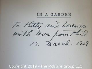 (8) Books of Plays Written by Philip Barry; best known for "The Philadelphia Story", adapted to the silver screen starring Katharine Hepburn, Cary Grant and Jimmy Stewart; all inscribed to his parents.  (52 photos) {Description altered Feb 21 @ 12:05pm ET} 