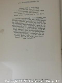 (8) Books of Plays Written by Philip Barry; best known for "The Philadelphia Story", adapted to the silver screen starring Katharine Hepburn, Cary Grant and Jimmy Stewart; all inscribed to his parents.  (52 photos) {Description altered Feb 21 @ 12:05pm ET} 