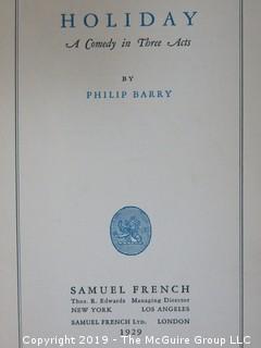 (8) Books of Plays Written by Philip Barry; best known for "The Philadelphia Story", adapted to the silver screen starring Katharine Hepburn, Cary Grant and Jimmy Stewart; all inscribed to his parents.  (52 photos) {Description altered Feb 21 @ 12:05pm ET} 