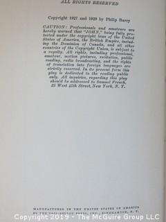 (8) Books of Plays Written by Philip Barry; best known for "The Philadelphia Story", adapted to the silver screen starring Katharine Hepburn, Cary Grant and Jimmy Stewart; all inscribed to his parents.  (52 photos) {Description altered Feb 21 @ 12:05pm ET} 