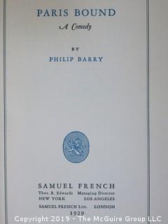 (8) Books of Plays Written by Philip Barry; best known for "The Philadelphia Story", adapted to the silver screen starring Katharine Hepburn, Cary Grant and Jimmy Stewart; all inscribed to his parents.  (52 photos) {Description altered Feb 21 @ 12:05pm ET} 