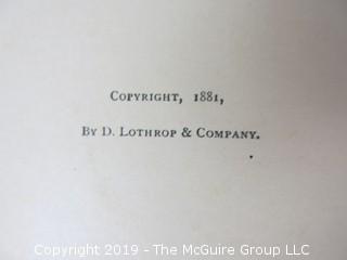 Book Title: "The Kingdom of Home: Homely Poems for Home Lovers" by Arthur Gilman; includes more than 100 engravings; pub by D. Lothrop and Co.; 1881