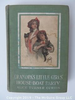 Book Title: "Grandpa's Little Girls' House-Boat Party" by Alice Turner Curtis; pub by The Penn Co.; 1910 