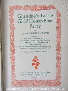 Book Title: "Grandpa's Little Girls' House-Boat Party" by Alice Turner Curtis; pub by The Penn Co.; 1910 