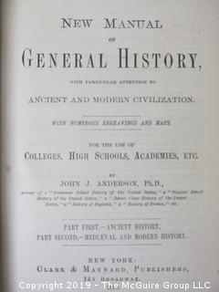 Book Title: "New Manual of General History" by John J. Anderson, PhD; pub by Clark and Maynard, 1885