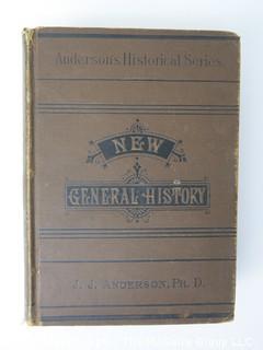 Book Title: "New Manual of General History" by John J. Anderson, PhD; pub by Clark and Maynard, 1885